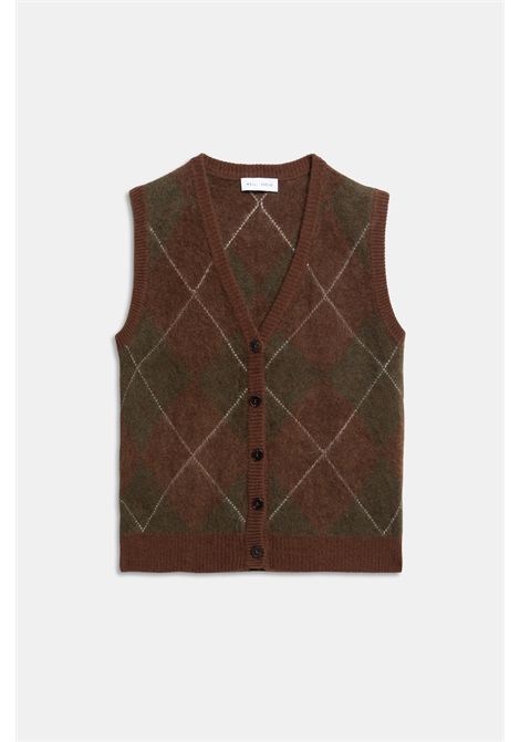 Weili Zheng Gilet a Rombi in Maglia Misto Lana Argyle Green Donna WEILI ZHENG | Gilet | F26KC07FN24
